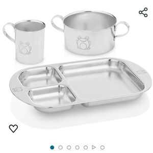 NIB Kiddobloom Stainless Steel Dinnerware Set for Children